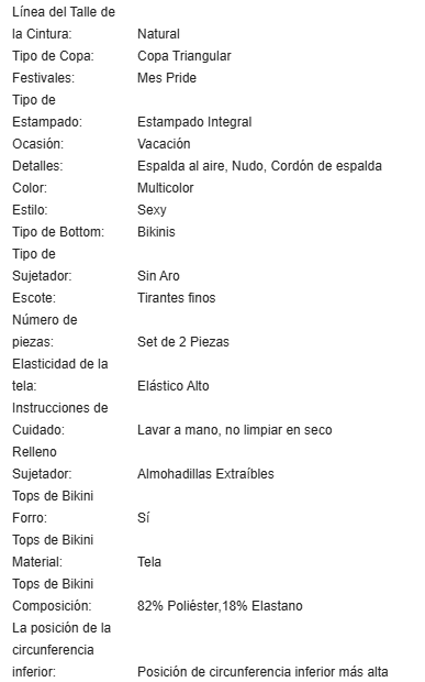 19911 1a-082 Conjunto de Bikini Sexy con Estampado Degradado 2Pzs