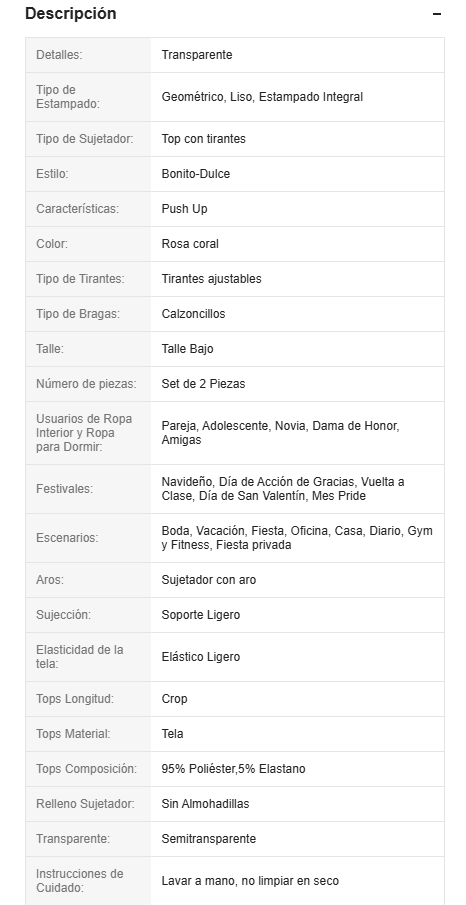 19893 1a-024 Lencería sexy de primavera/verano 2Pzs