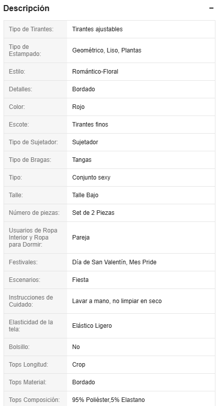 19939 1a-018 Conjunto de lencería transparente con bordado de corazón rojo 2Pzs