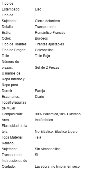 19824 id-015 Conjunto de ropa interior de diseñador 2Pzs