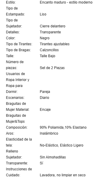 19825 id-219  Conjunto de lencería con logotipo de metal 2Pzs