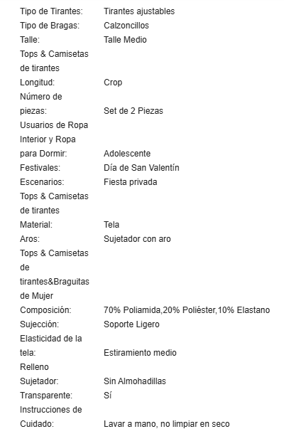 19828 id-219 Conjunto de lencería delicada de encaje 2Pzs