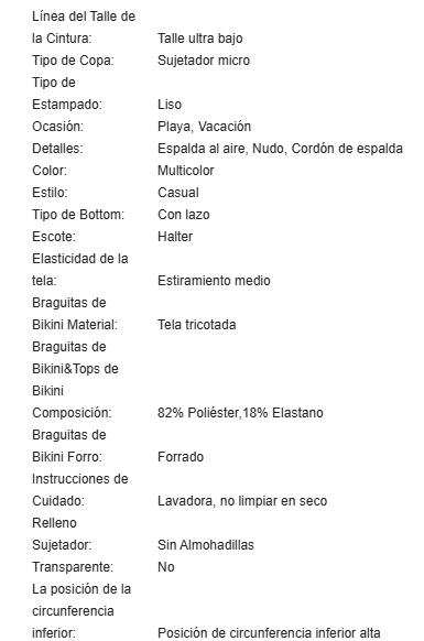 19778 1a-106 Conjunto de bikini triangular con cintas laterales ajustables para la playa 2Pzs