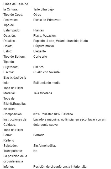 19775 1a-106 Conjunto de bikini con volantes con estampado floral 2 Pzs