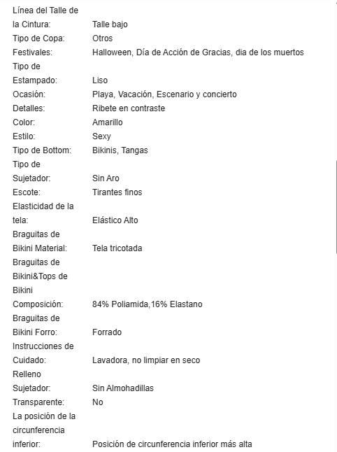 19772 1a-106 Bikini de dos piezas con estilo de bañador con tirantes y escote de bandeau 2Pzs