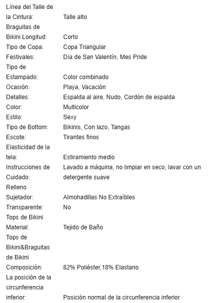 19770 1a-106 Conjunto de bikini tipo triangulo ombré con lazos 2Pzs