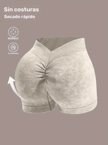 19876 1a-030 Shorts deportivos para mujer de talle alto