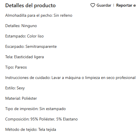 19872 1a-030 Vestido de Baño Sexy para Mujer