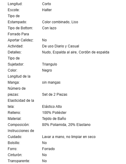 19796 1a-122 Bikini de un solo color con top halter y amarres 2Pzs