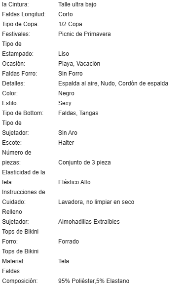 19900 1a-128 Conjunto de bikini con parte superior de correa circular de unicolor 3Pzs