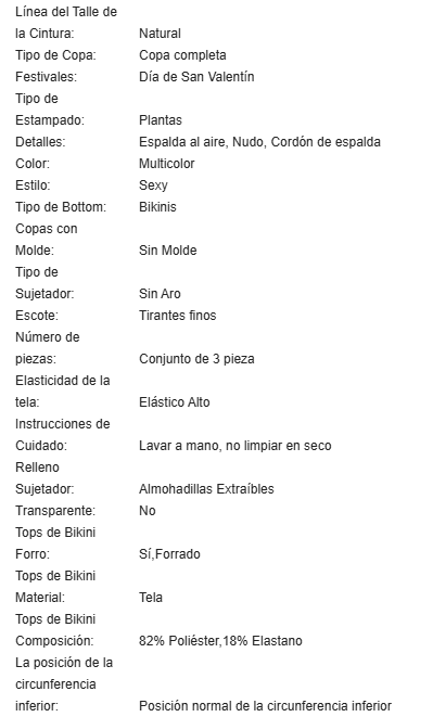 19905 1a-128 Traje de baño de una pieza con volantes y estampado floral de estilo rural 3Pzs