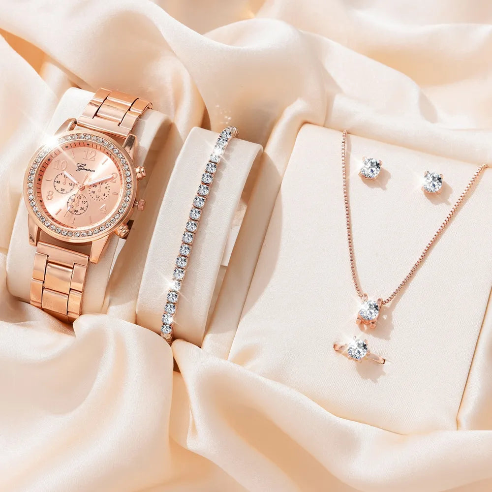 9794 b03-21 Conjunto de 6 piezas de reloj de lujo para mujer