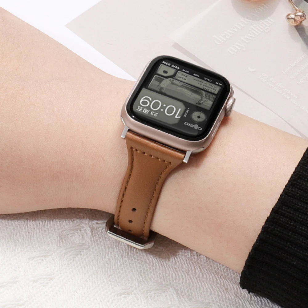 10829 2t-005 Correa de cuero delgada para Apple Watch