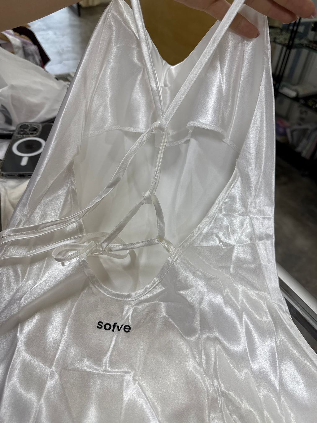 10757 1a-112 Vestido de dormir 2 pzs de tirantes & con encaje en contraste con cinturón Bata de dormir