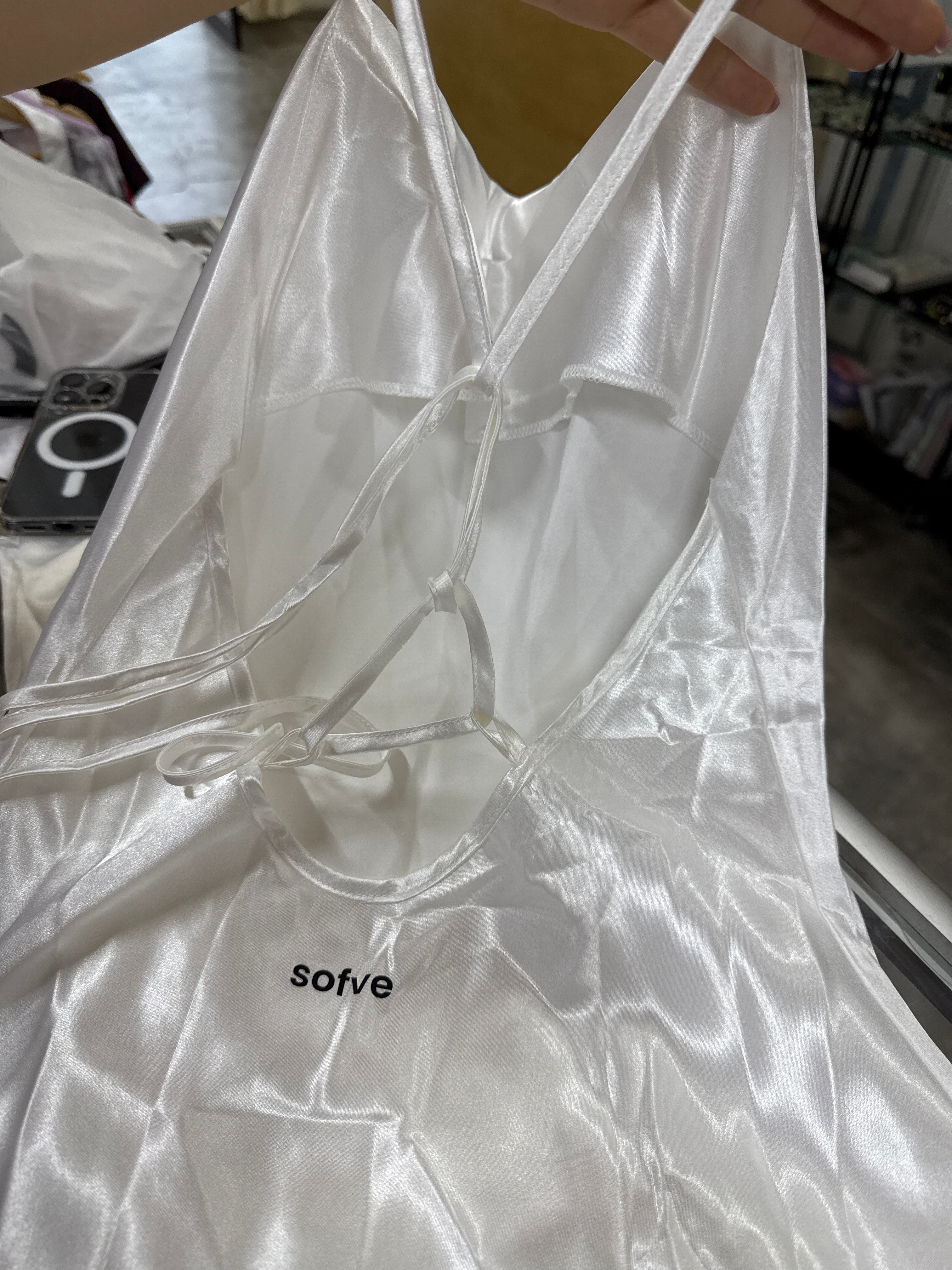 10757 1a-112 Vestido de dormir 2 pzs de tirantes & con encaje en contraste con cinturón Bata de dormir