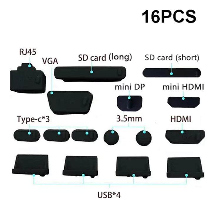 14432 2t-341 Tapones de polvo laptop 16 Pzas