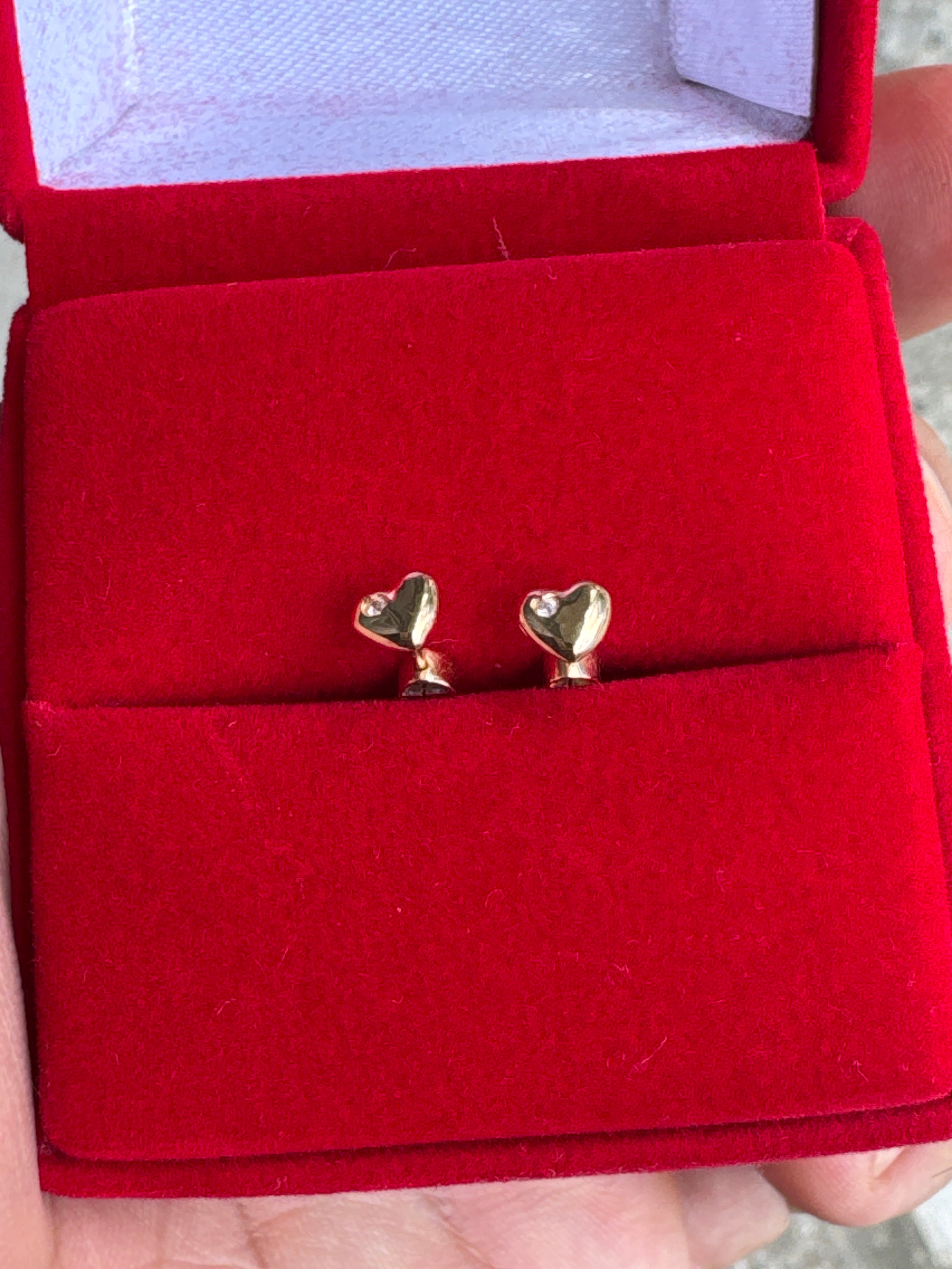 0674 Aretes Oro 18k Para Bebés Corazón