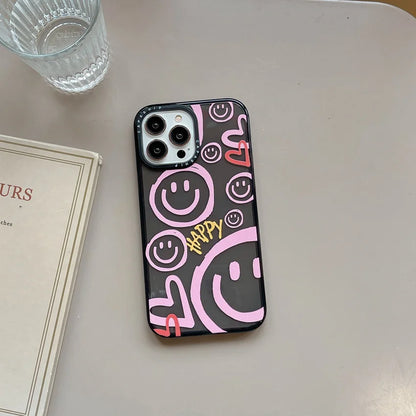 9122 2t-014 Funda de moda con sonrisa feliz para iPhone