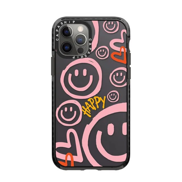 9122 2t-014 Funda de moda con sonrisa feliz para iPhone