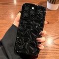 4886 2t-014 Funda de teléfono con patrón de adoquín con purpurina