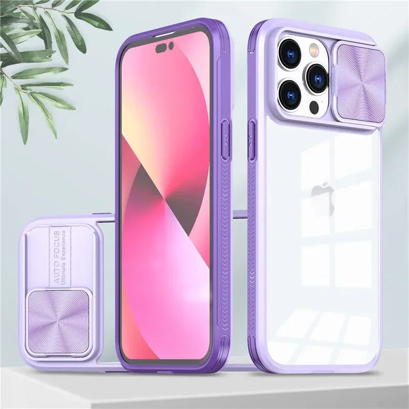 11284 2t-014 Funda de teléfono de protección de lente de cámara deslizante para iPhone