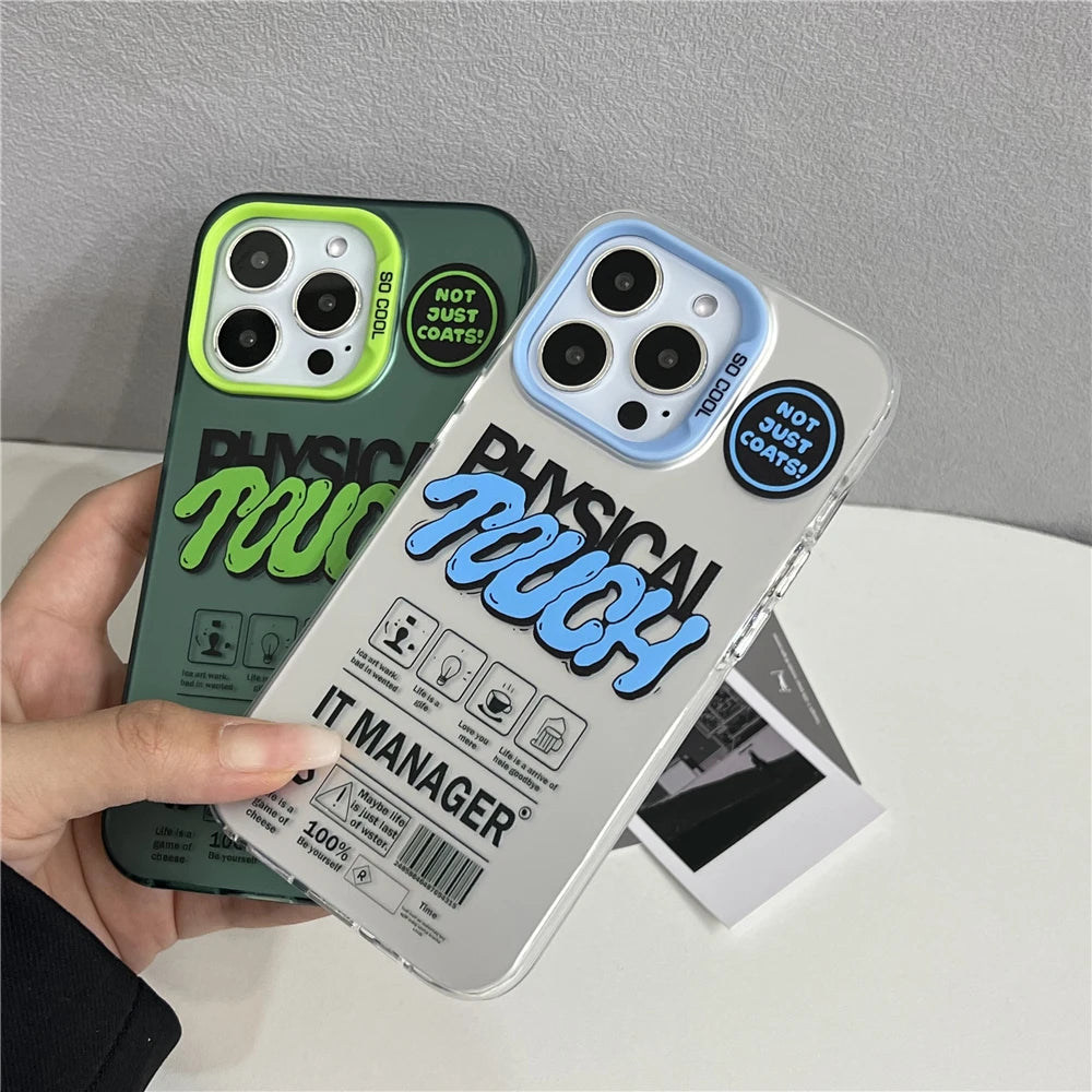 10673 2t-014 Funda de teléfono mate con etiqueta de letra