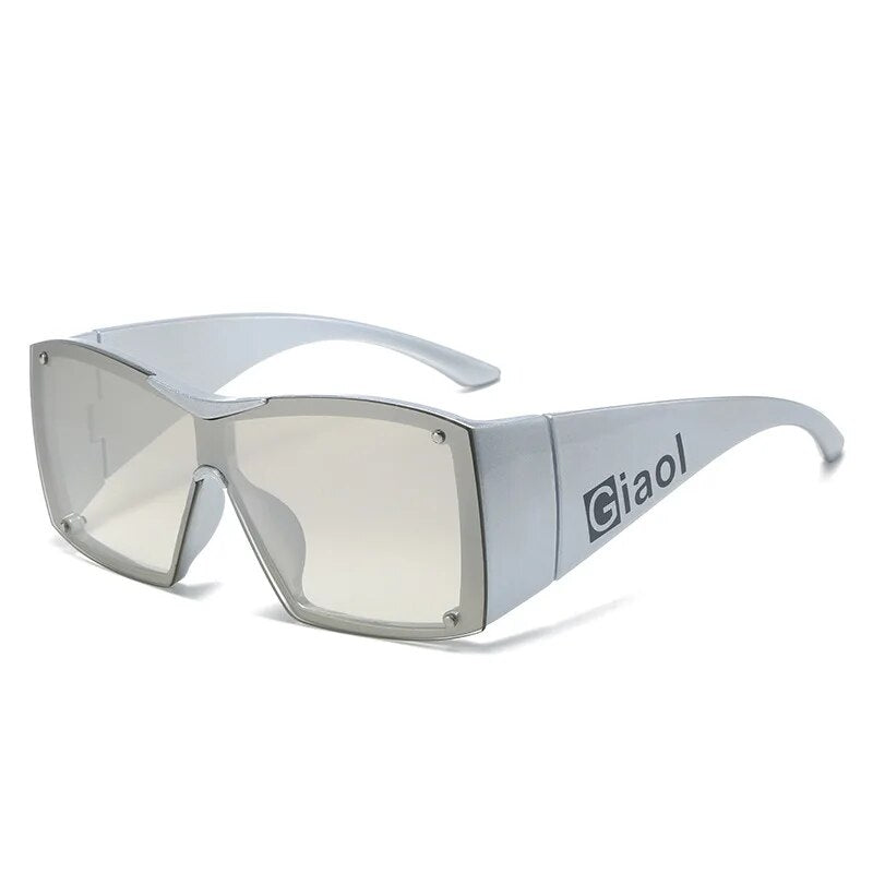 6521 1L-387 Gafas de sol Y2K de una pieza para hombre y mujer