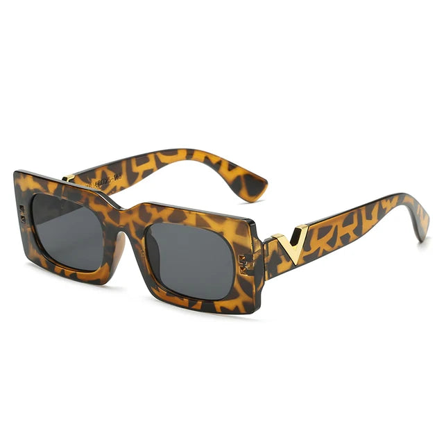10421 1l-393 Gafas de sol cuadradas con forma de V para mujer