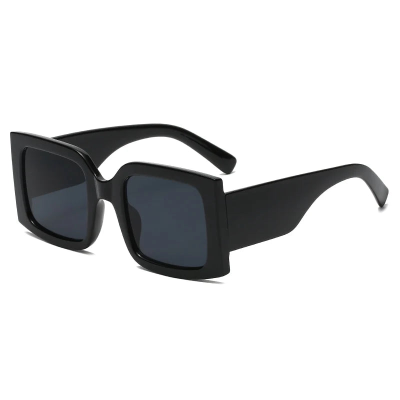 10650 1l-393 Gafas de sol marrones cuadradas de pierna ancha para mujer