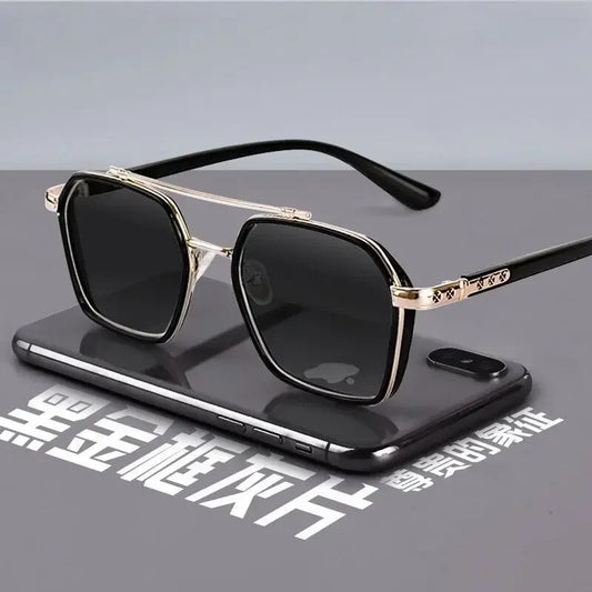 6512 a10-12 Gafas de sol polarizadas cuadradas de Metal para hombre y mujer