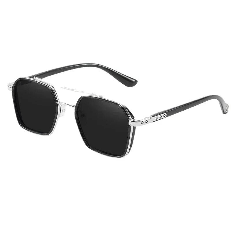 6512 a10-12 Gafas de sol polarizadas cuadradas de Metal para hombre y mujer