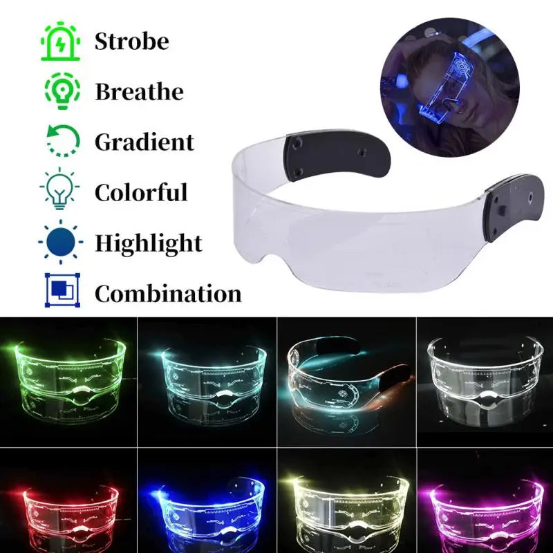 10445 1c-022 Gafas luminosas de colores ajustables con 7 modos
