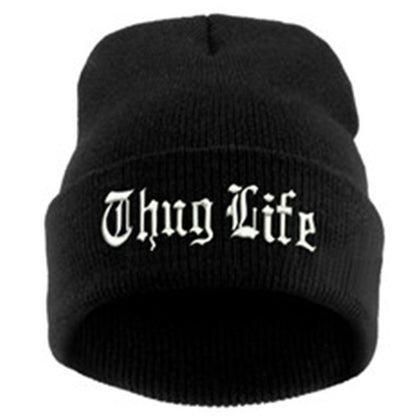 3844 1a-072 Gorro con letras negras de THUG LIFE