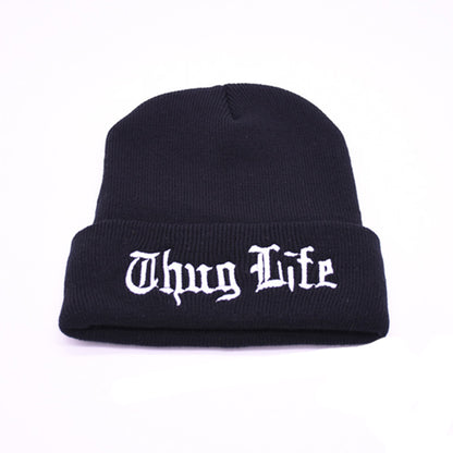 3844 1a-072 Gorro con letras negras de THUG LIFE