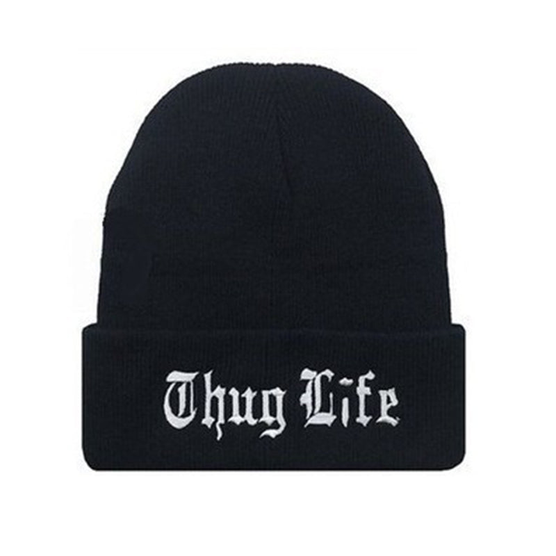 3844 1a-072 Gorro con letras negras de THUG LIFE