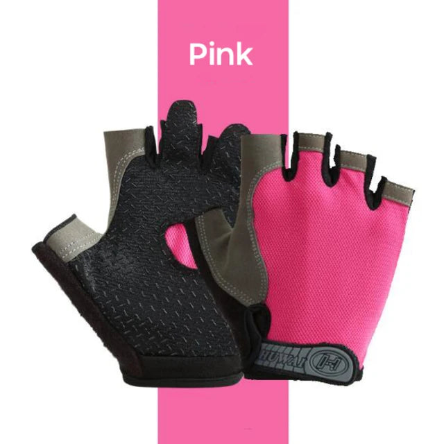 6710 a10-09 Un par Guantes de medio dedo antideslizantes, antisudor, gimnasio, Fitness, pesca, ciclismo