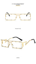 5461 1l-393 Hip Hop remache grandes gafas de sol de las mujeres hueco tonos gafas de sol de Metal Irregular de las piernas de personalidad baile gafas de sol de fiesta