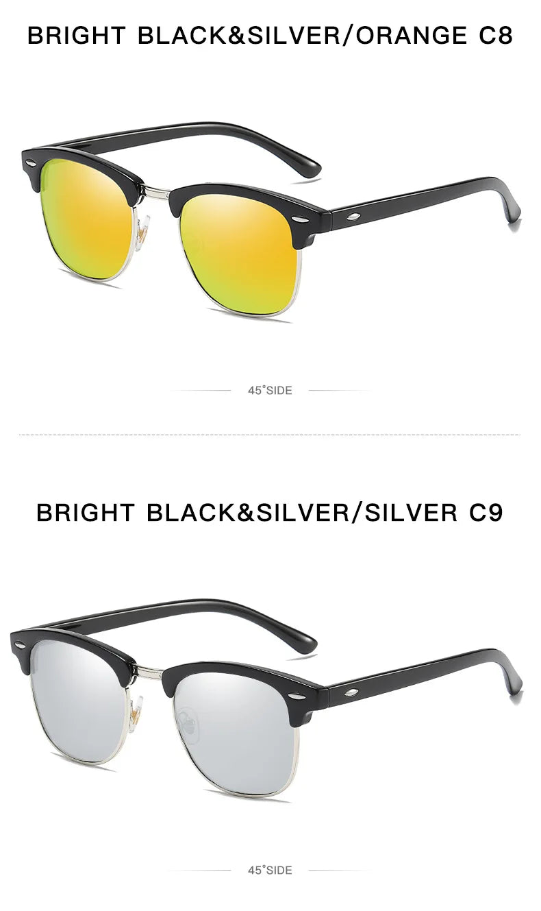 11261 1l-385 Gafas De sol polarizadas clásicas sin montura para hombre y mujer,