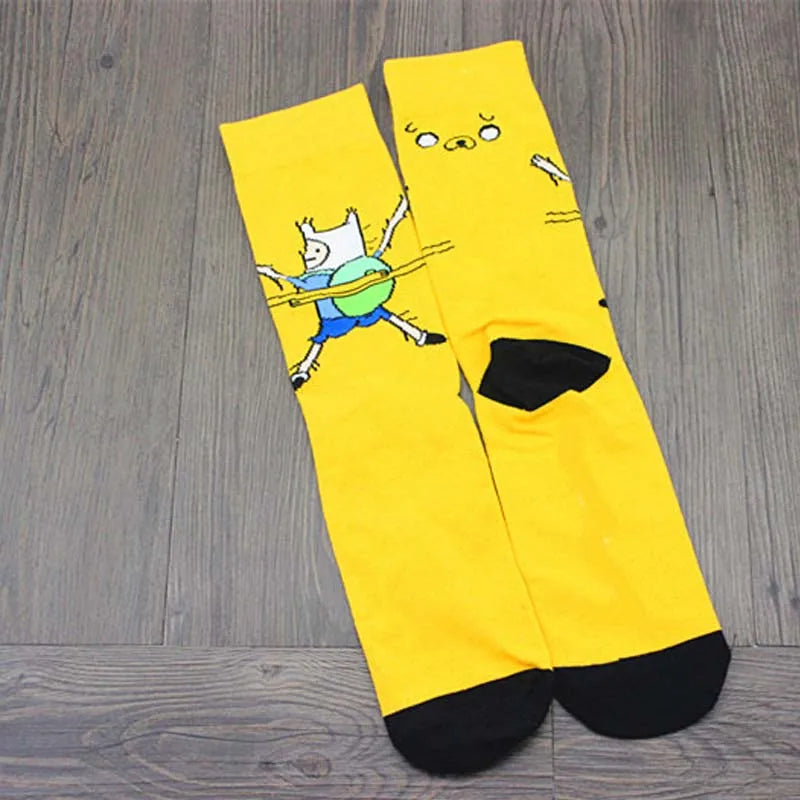 11370 a01-04 Calcetines de algodón con dibujos animados para hombre y mujer, medias divertidas de dibujos