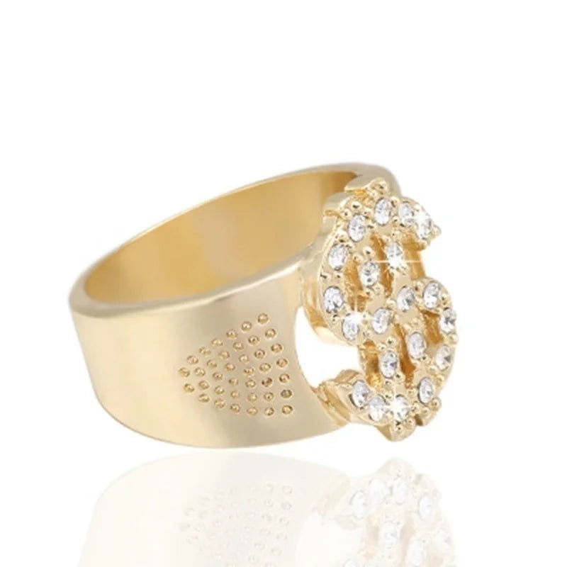 9786 1b-070 Anillo de signo de dólar de diamantes de imitación para hombres