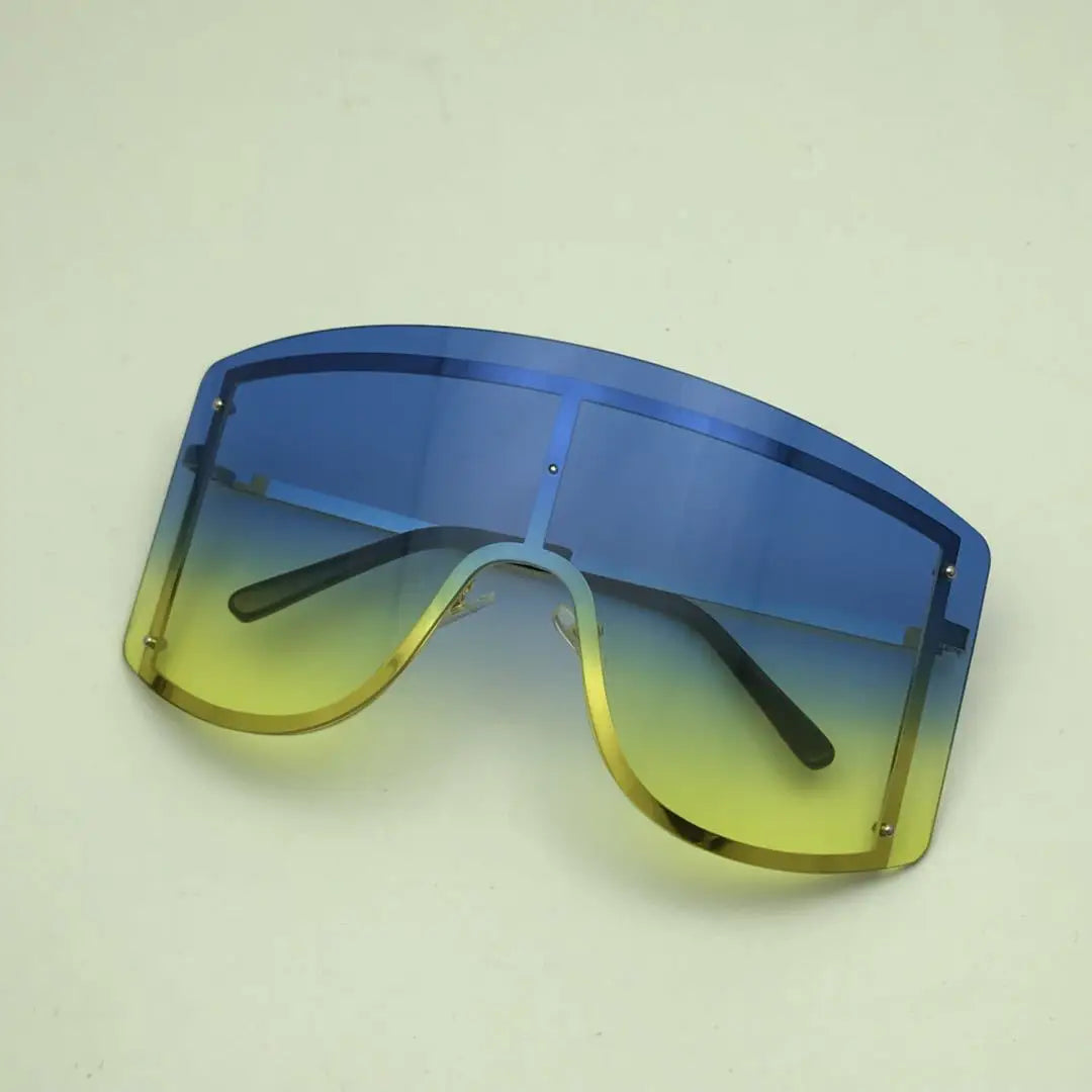 10489 1l-390 lentes de sol con degradado azul y amarillo, curvadas
