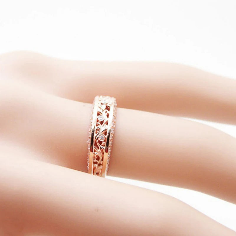 10511 1b-046 Anillos de boda de Color oro rosa para mujer
