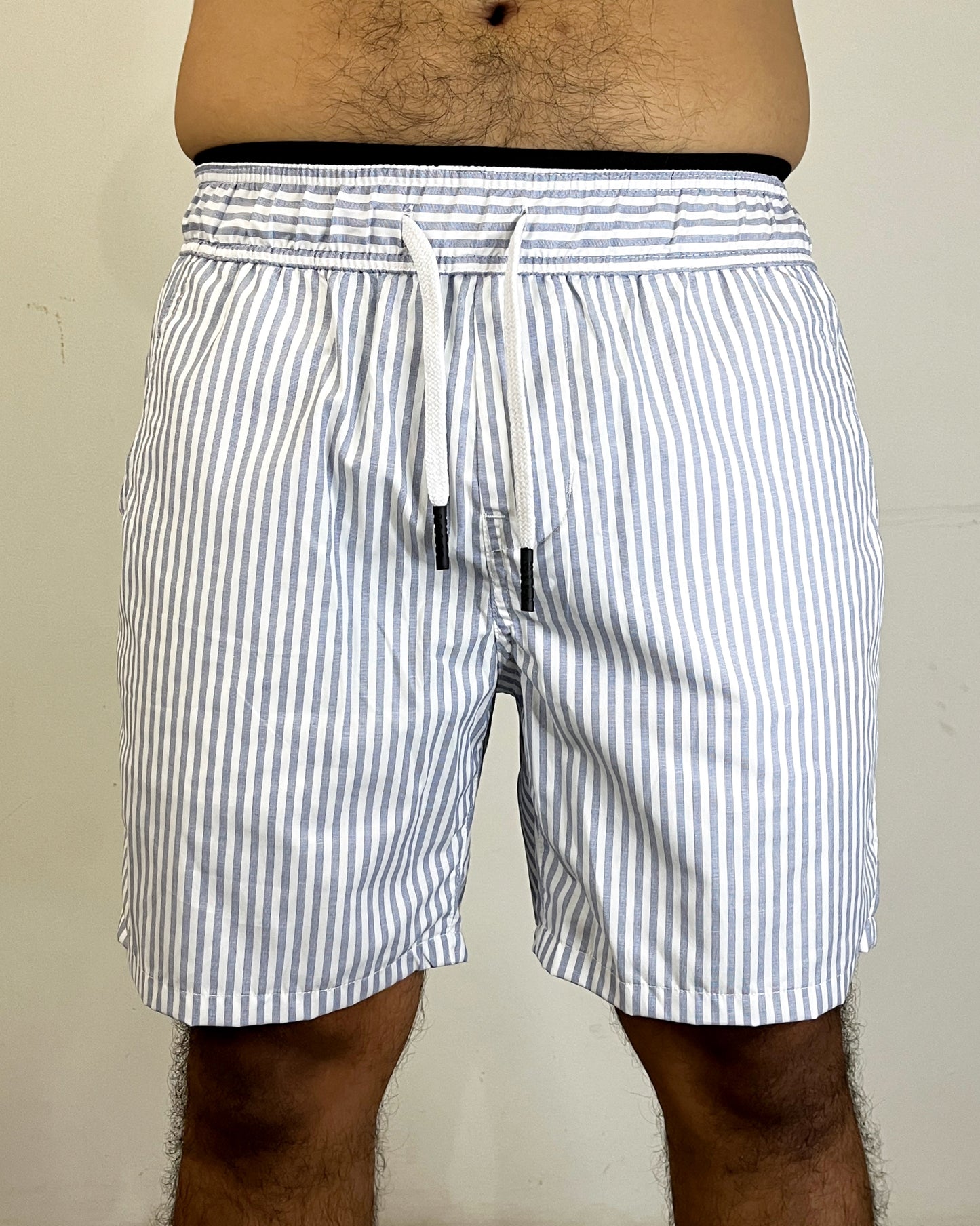 8660 1a-070 Short Tela Lineas Azules