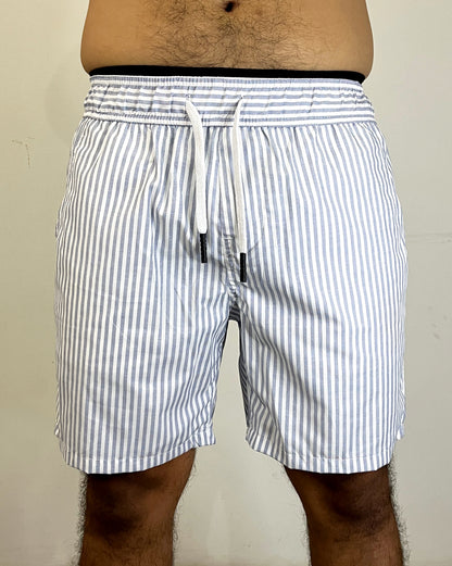 8660 1a-070 Short Tela Lineas Azules