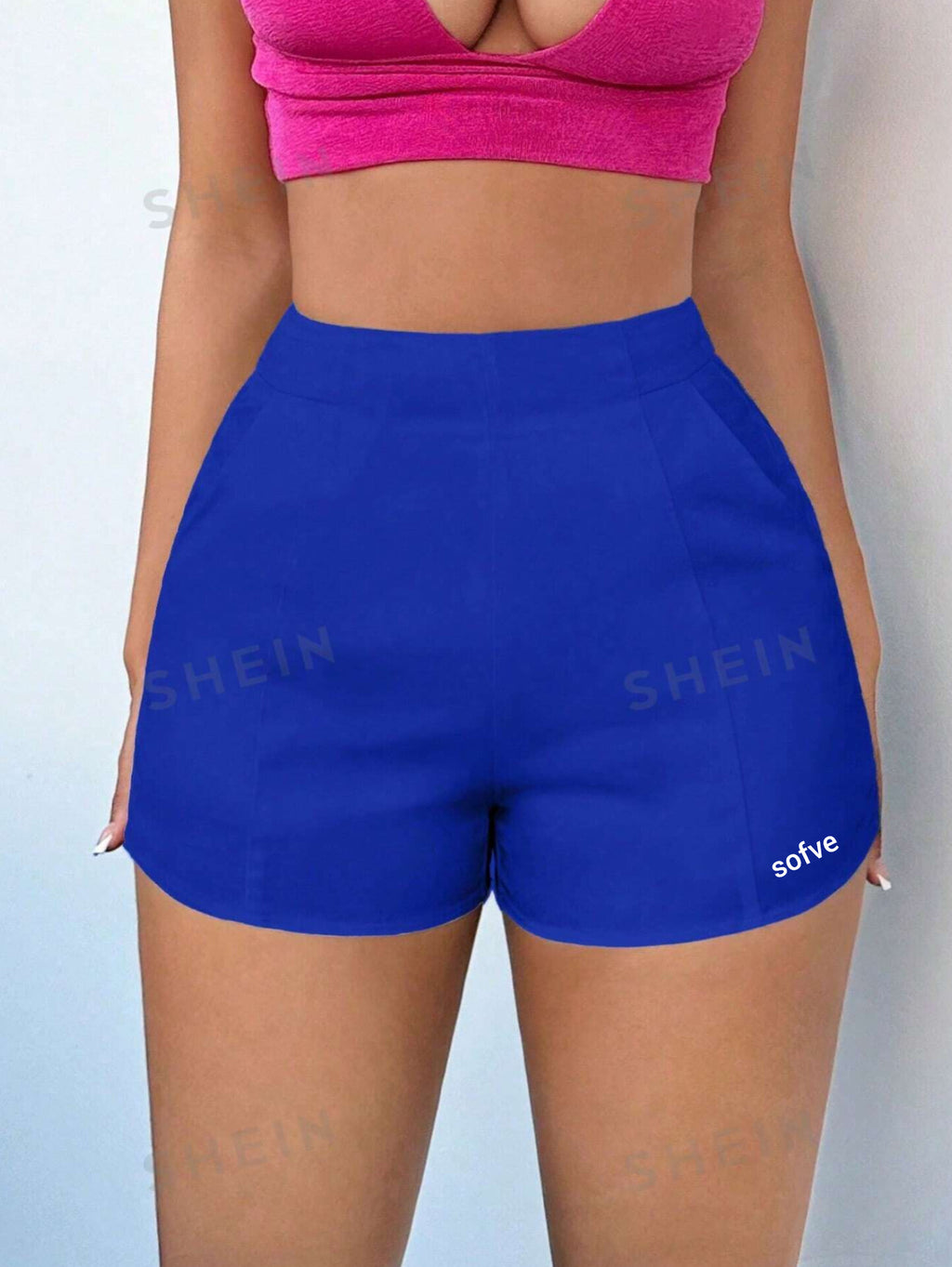 19122 1t-007 Shorts unicolor de talle alto 1 Pza