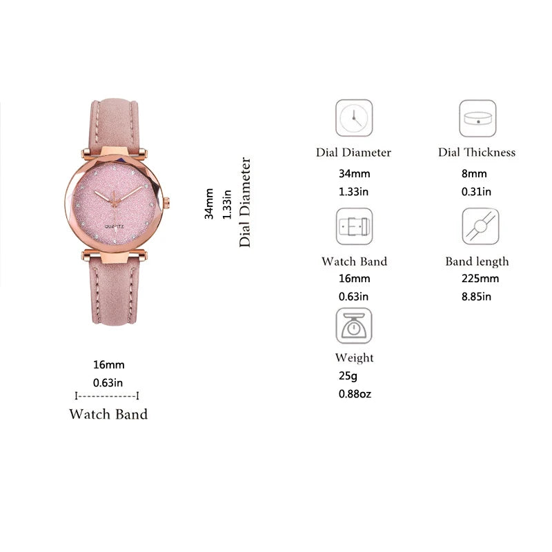 9792 1b-012 Juego de 4 piezas relojes de pulsera elegantes con diamantes de imitación