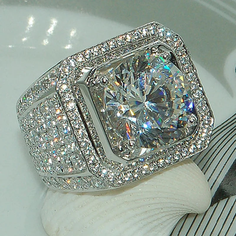 6843 b01-05 Anillo cuadrado con diamantes