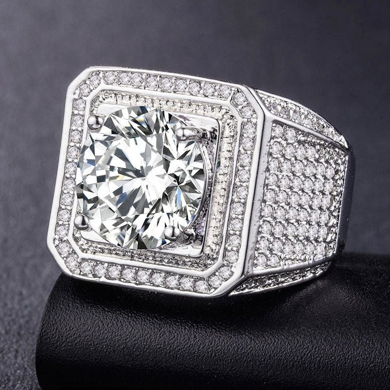 6843 b01-05 Anillo cuadrado con diamantes