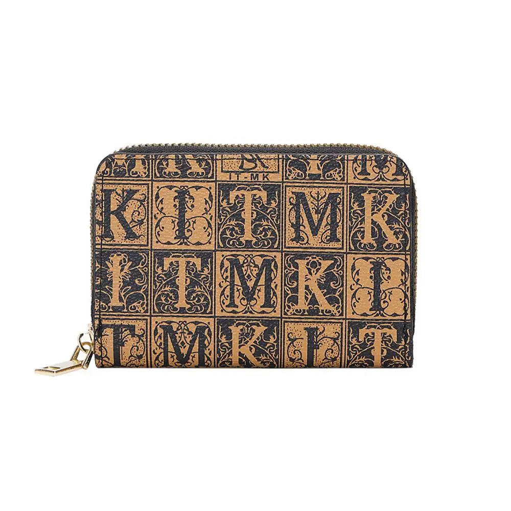 11385 1t-002 Monedero con cremallera de letras de lujo elegante coreano