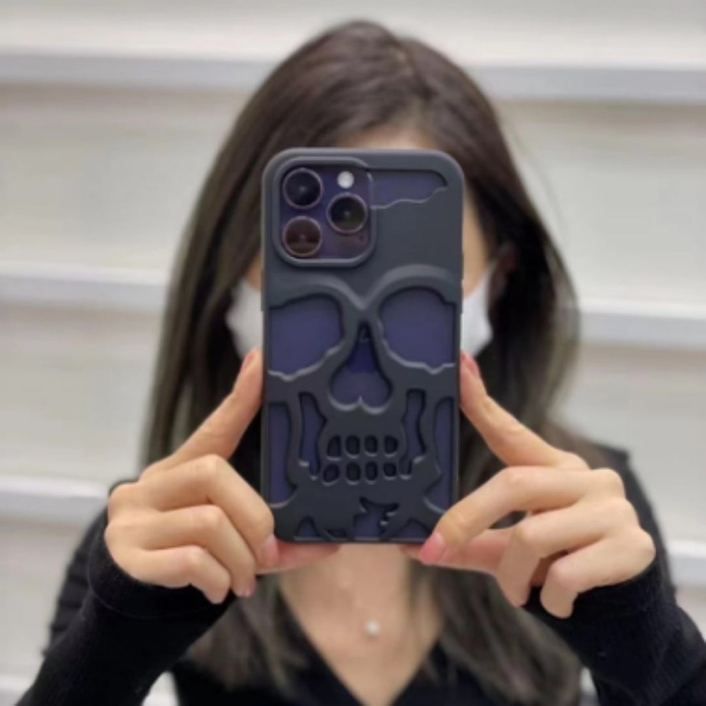 3530 2t-014 Funda de teléfono de calavera gótica ahuecada